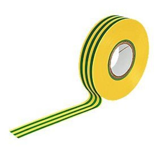 Insulation Tape, Green & Yellow, 19 mm, 33 m Image 1