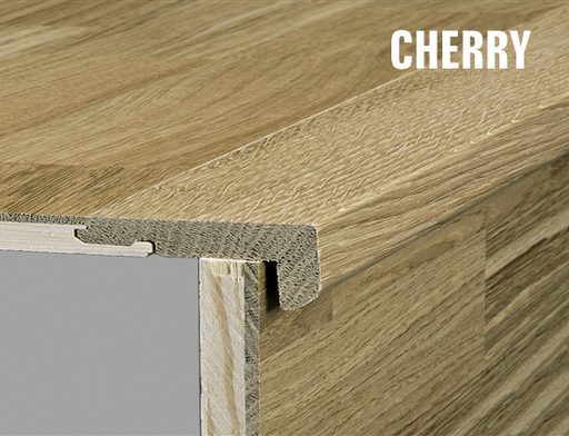 Kahrs Cherry Solid Stair Nosing for 15mm Woodloc, Satin Lacquered, 35x60x1200mm