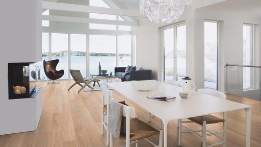 Boen Oak Andante Engineered Flooring, White, Matt Lacquered, 14x181x2200mm