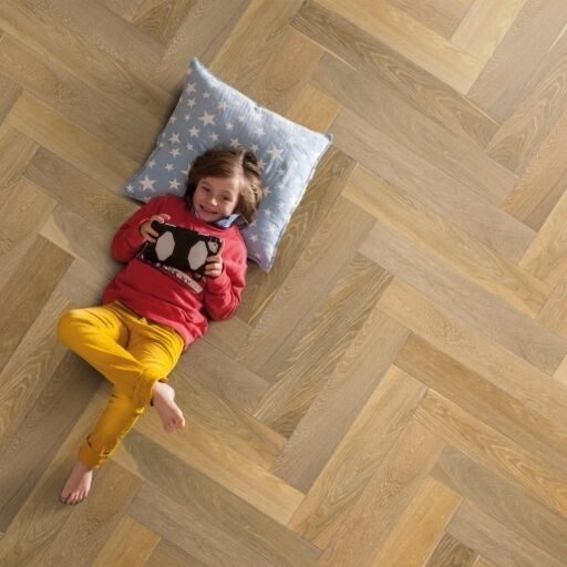 Elka Light Smoked Oak Herringbone Engineered Flooring, 120x14x600mm Image 2