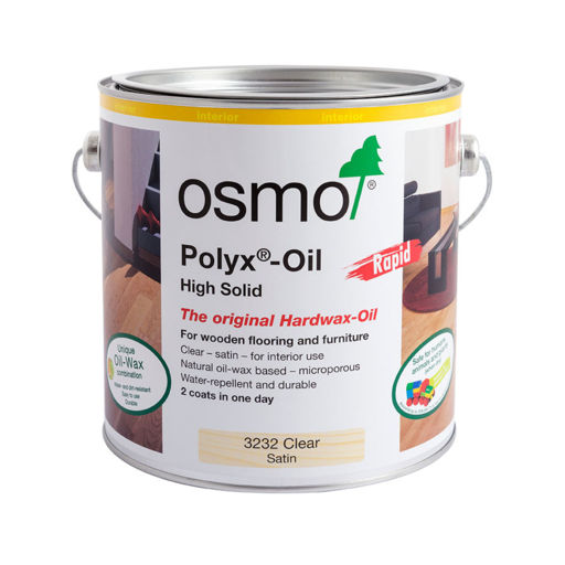 Osmo Polyx-Oil Hardwax-Oil, Rapid, Satin Finish, 2.5L