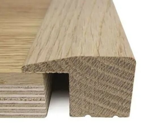 Traditions Solid Oak L-Shaped Threshold, Satin Lacquered, 20mm, 0.9m