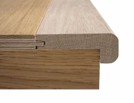 Tradition Solid Oak Stair Nosing Unfinished, For 15mm Floors 60x26mm, 0.9m